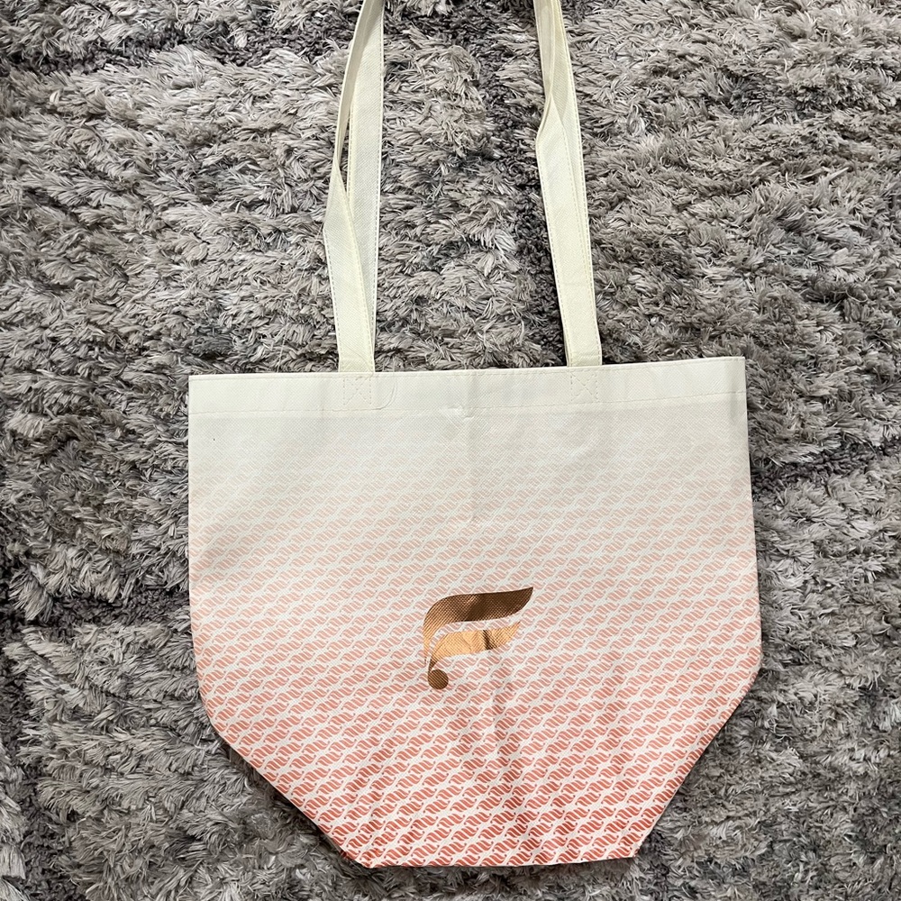 Fabletics Cream and Pink Tote Bag